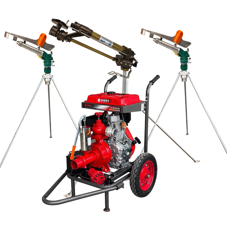 静海一体式灌溉机组 全套喷枪水带配齐 抗旱浇地神器